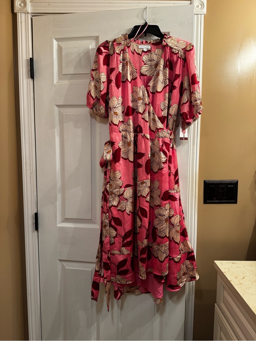 Ladies XL Draper James pink floral wrap dress
